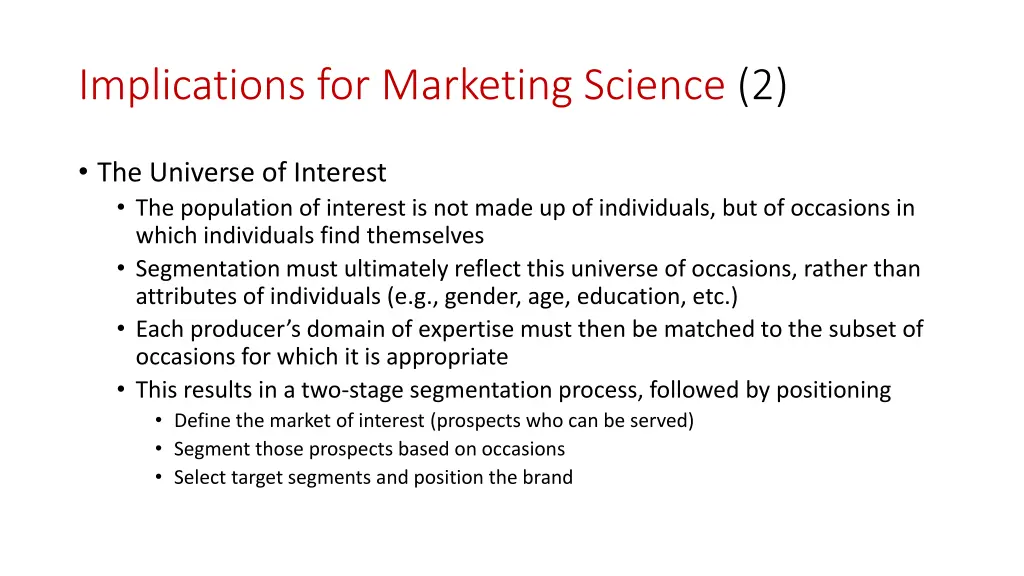 implications for marketing science 2