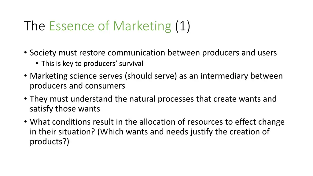 the essence of marketing 1