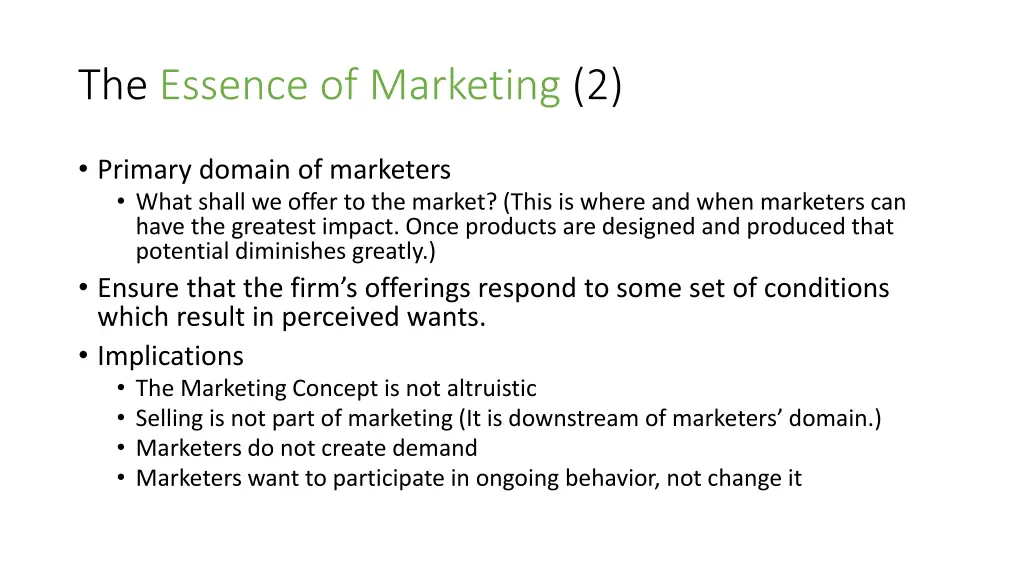 the essence of marketing 2