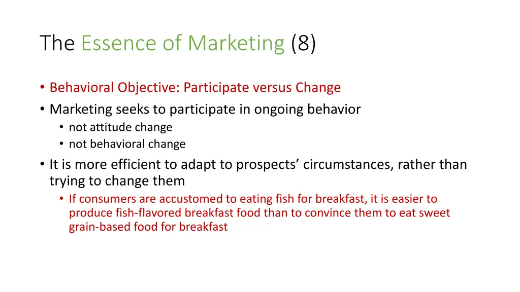 the essence of marketing 8 1