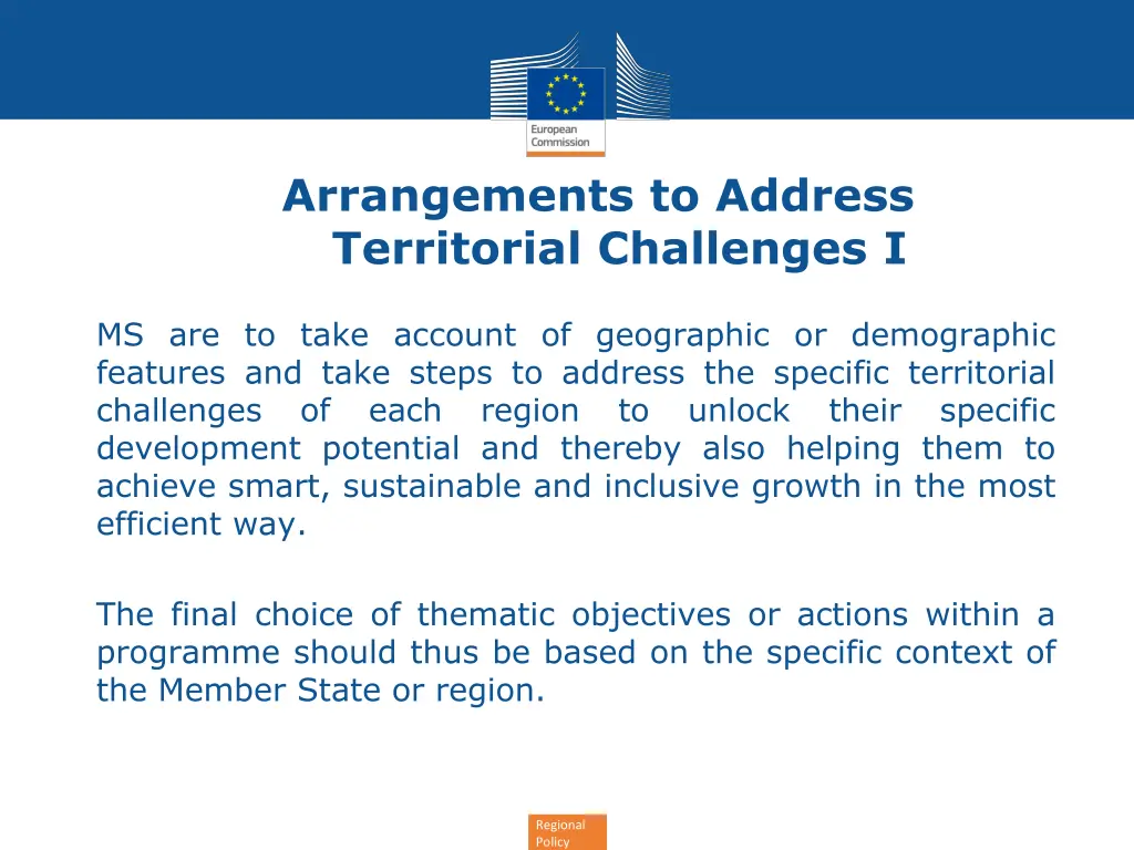 arrangements to address territorial challenges i