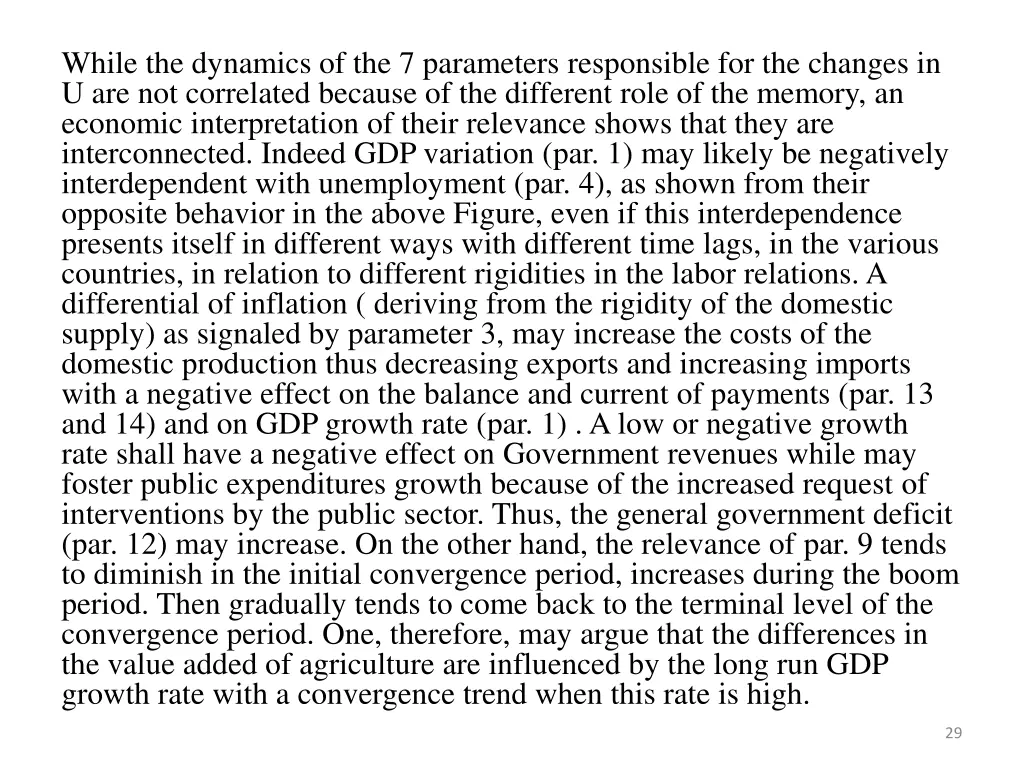 while the dynamics of the 7 parameters
