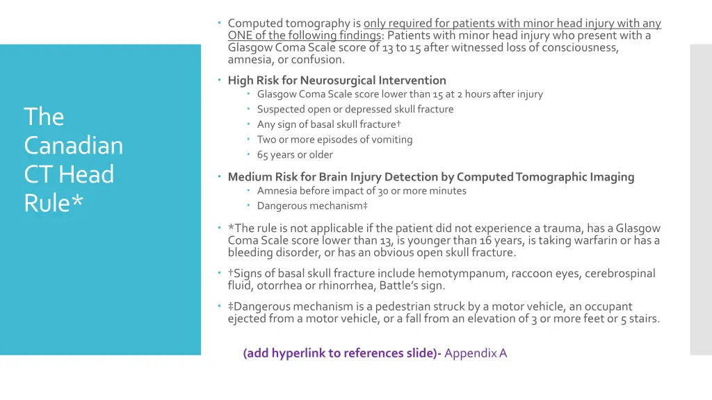 computed tomography is only required for patients