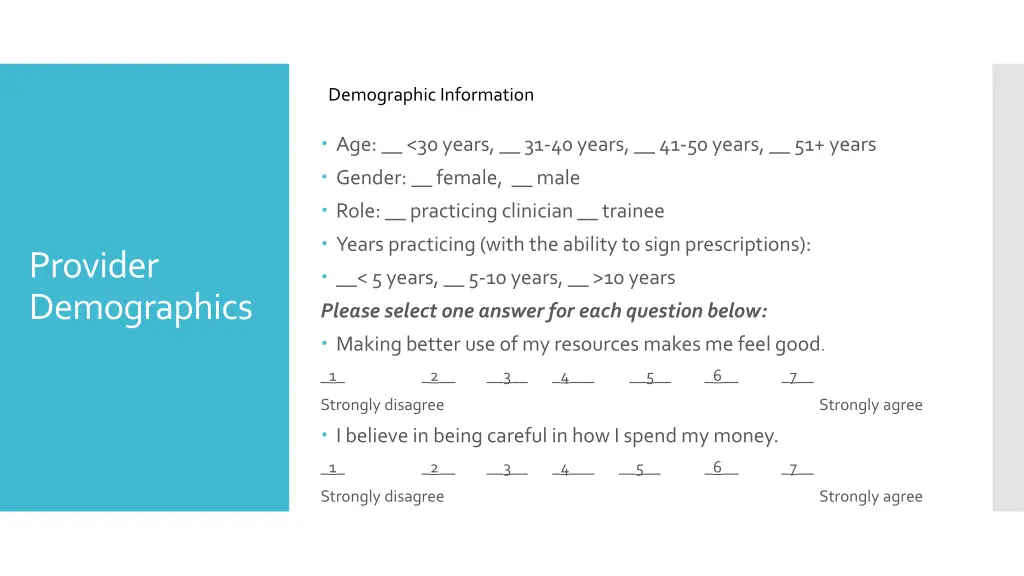 demographic information