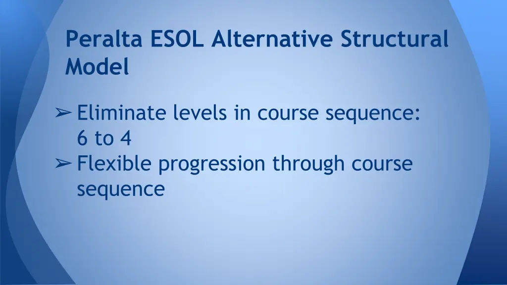 peralta esol alternative structural model