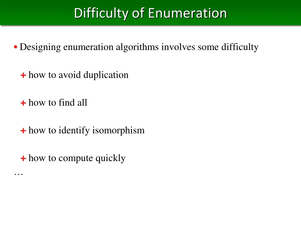 difficulty of enumeration