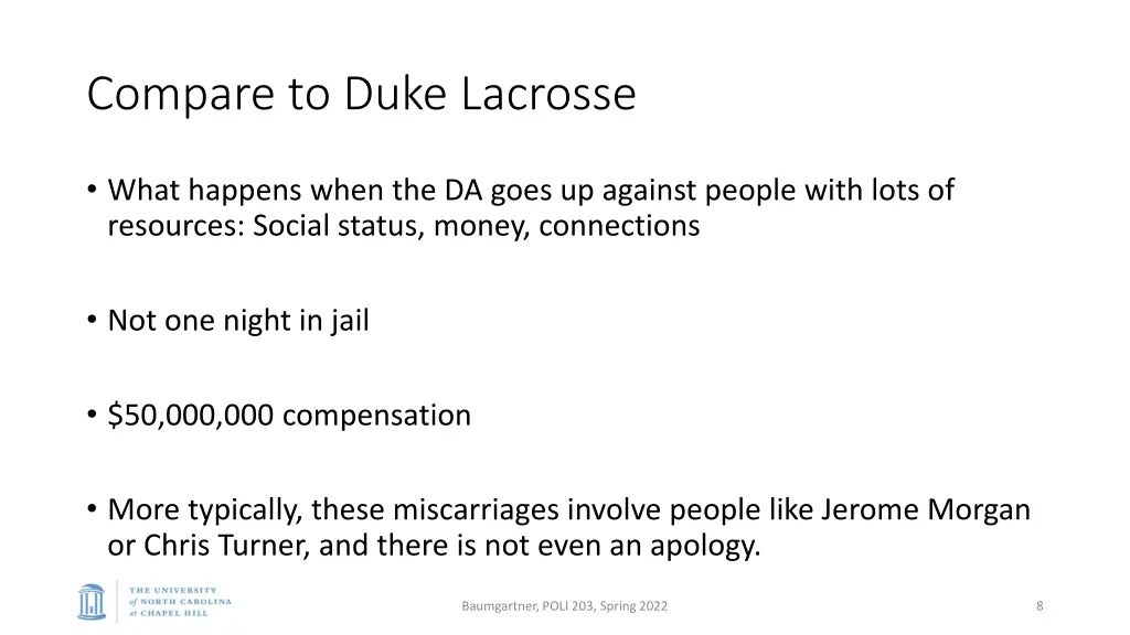 compare to duke lacrosse