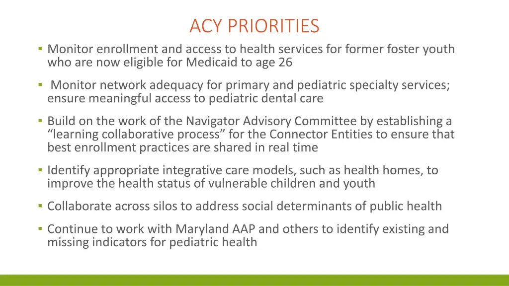 acy priorities