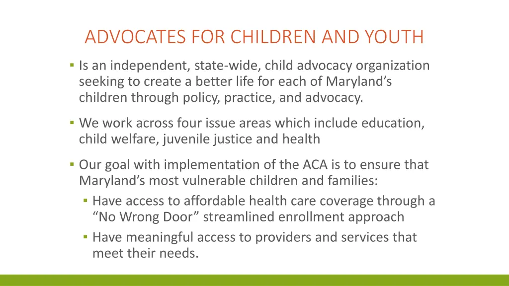 advocates for children and youth