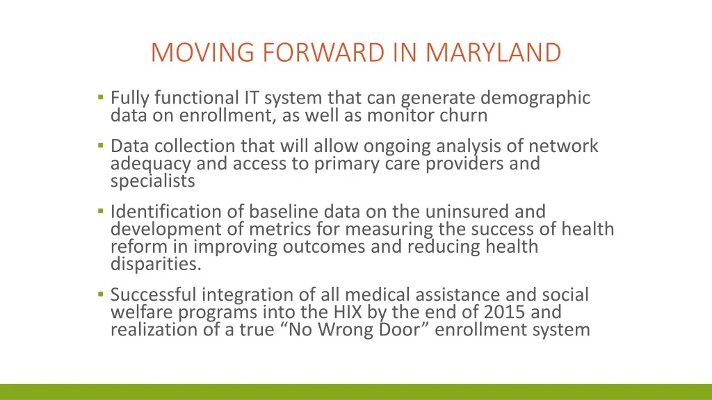 moving forward in maryland