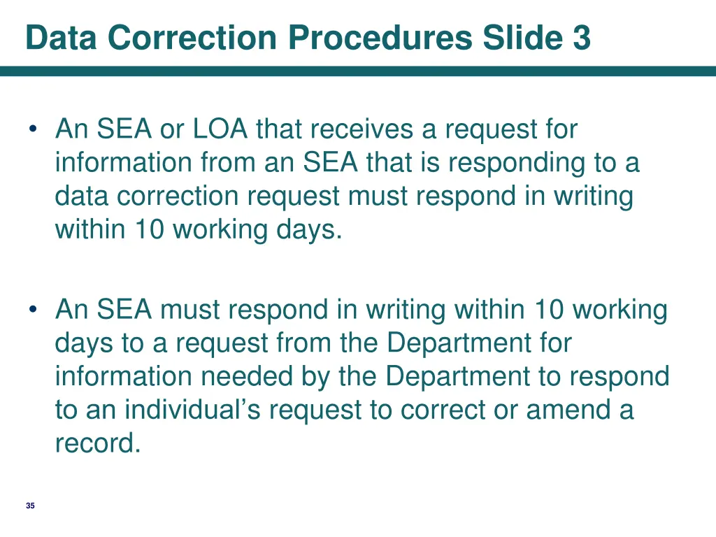 data correction procedures slide 3