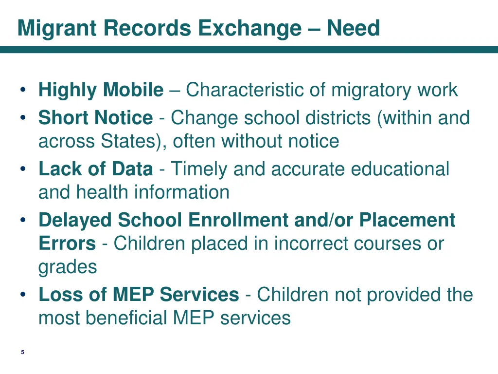 migrant records exchange need