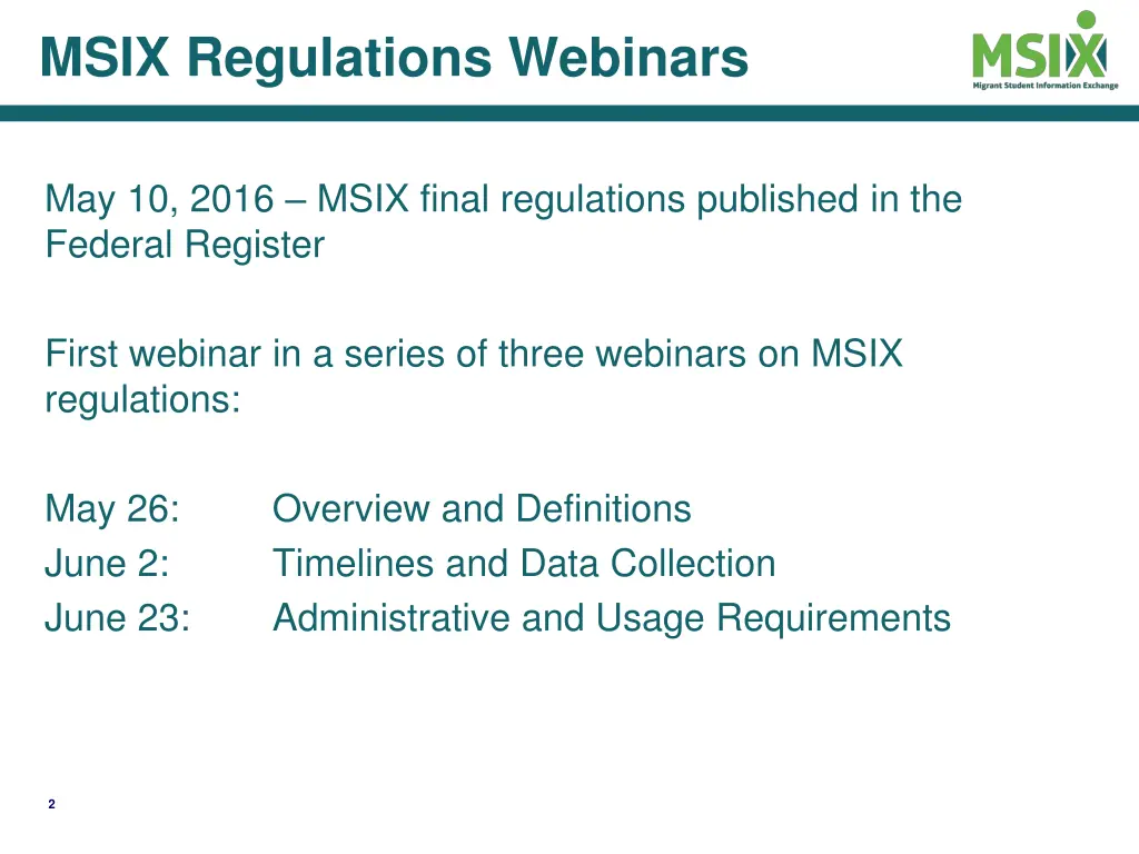 msix regulations webinars