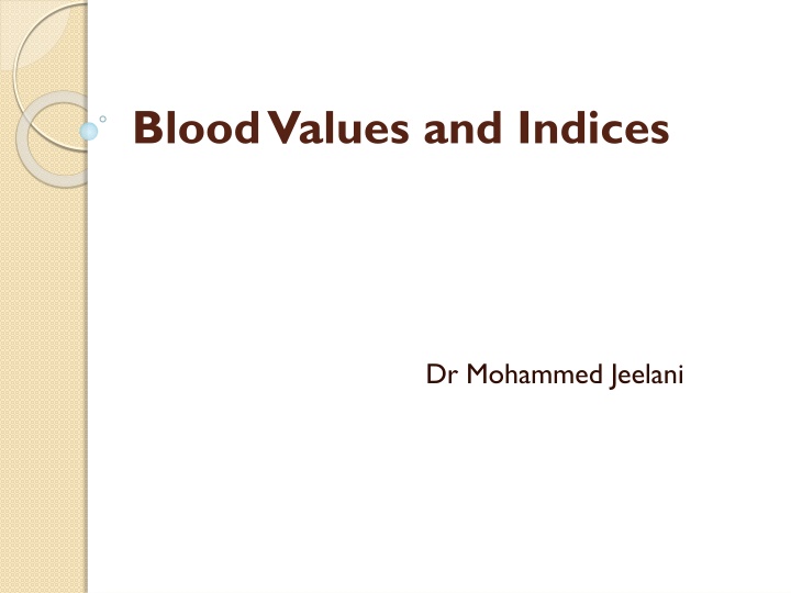 blood values and indices