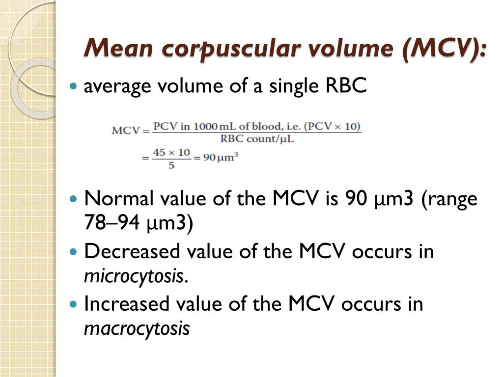 mean corpuscular volume mcv