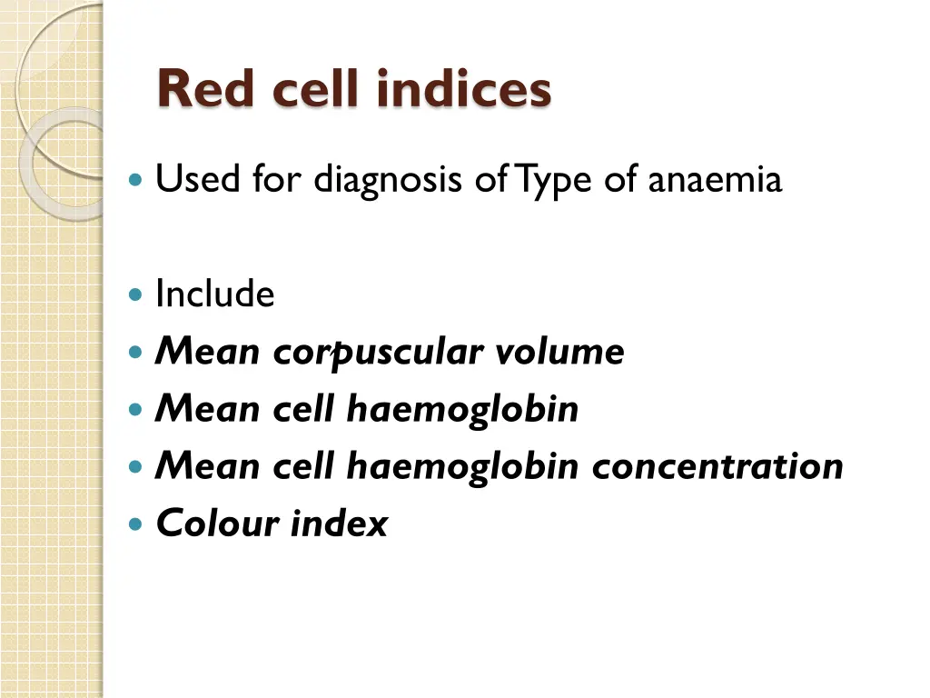 red cell indices