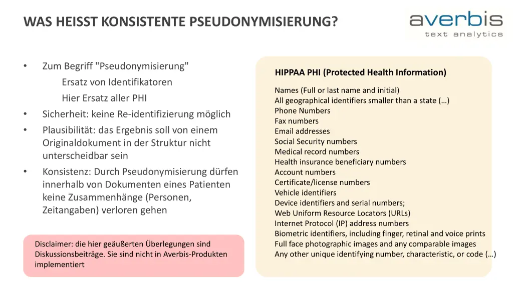 was heisst konsistente pseudonymisierung