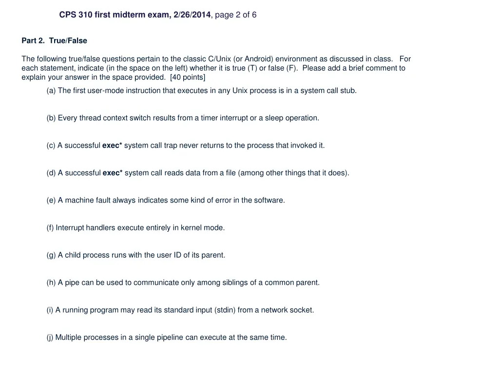 cps 310 first midterm exam 2 26 2014 page 2 of 6