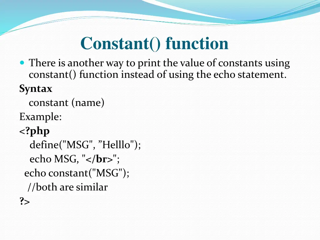 constant function there is another way to print