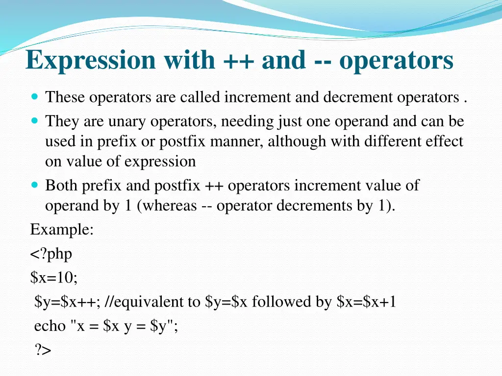 expression with and operators