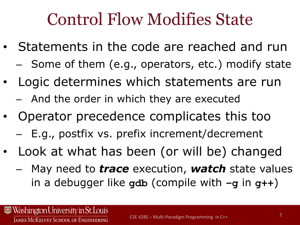 control flow modifies state