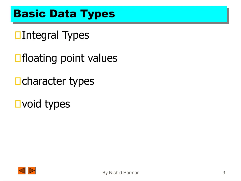 basic data types
