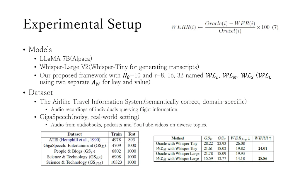 experimental setup