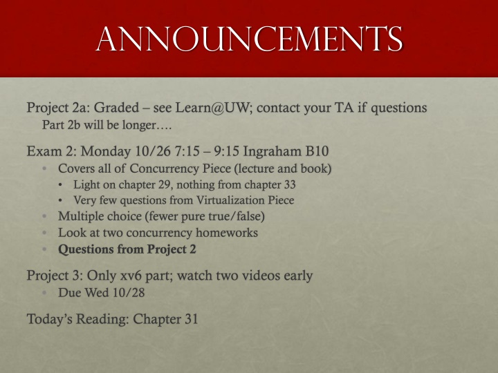 announcements