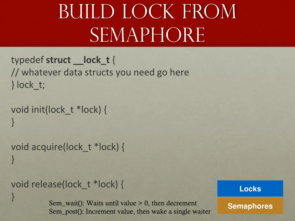 build lock from semaphore