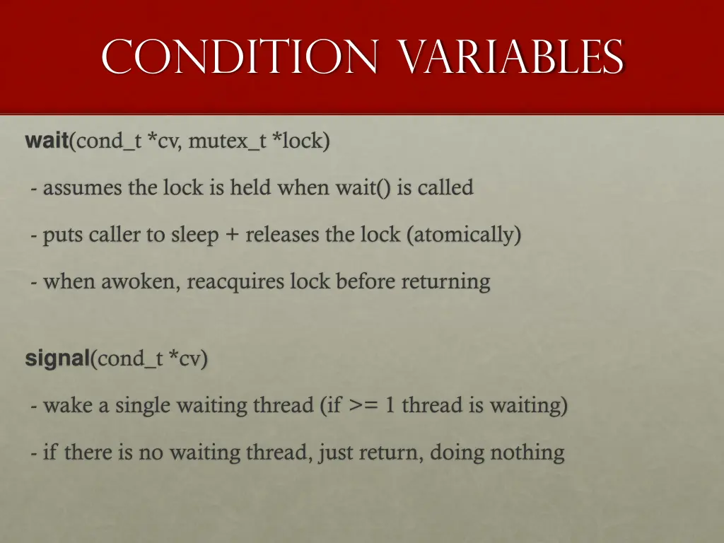 condition variables