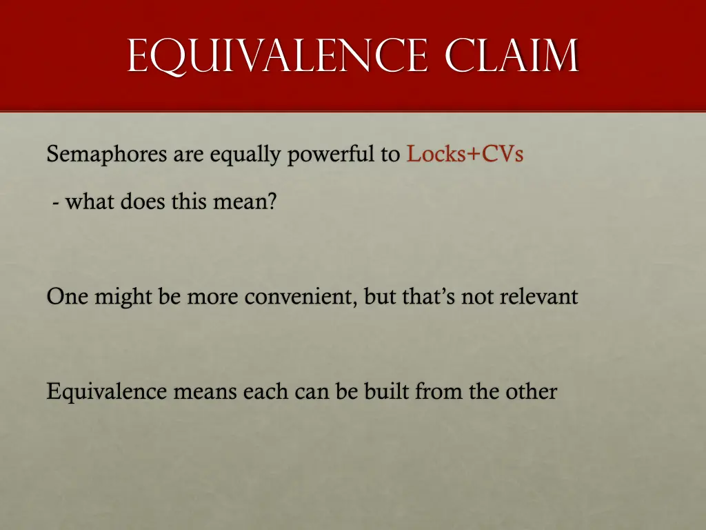 equivalence claim