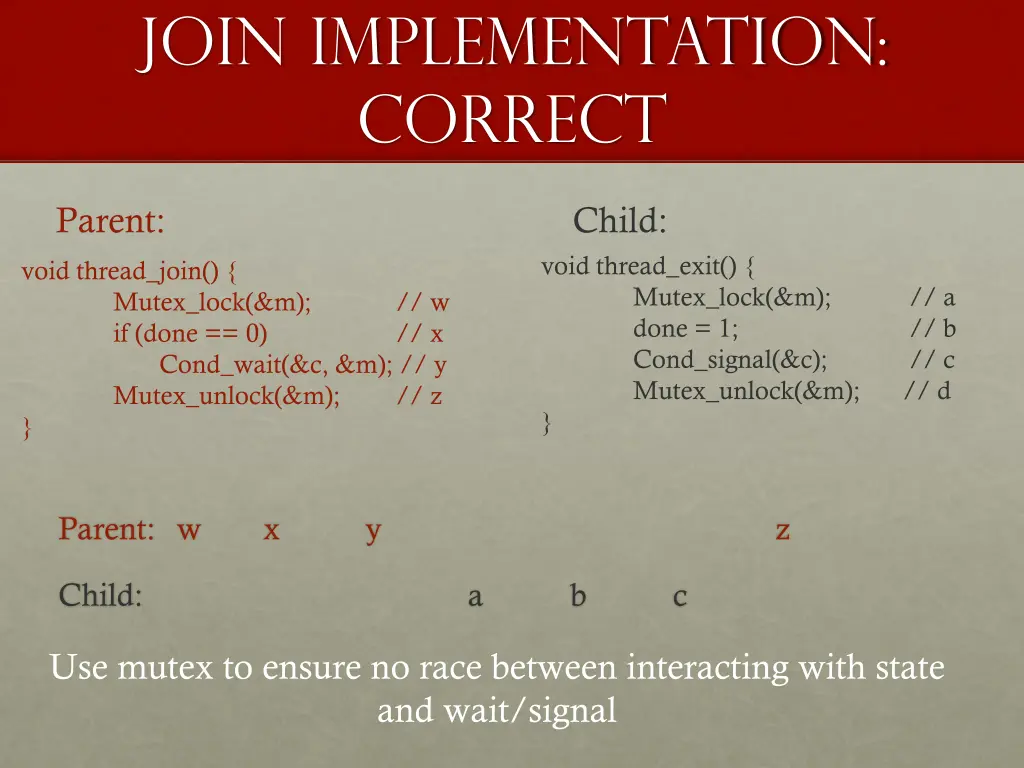 join implementation correct