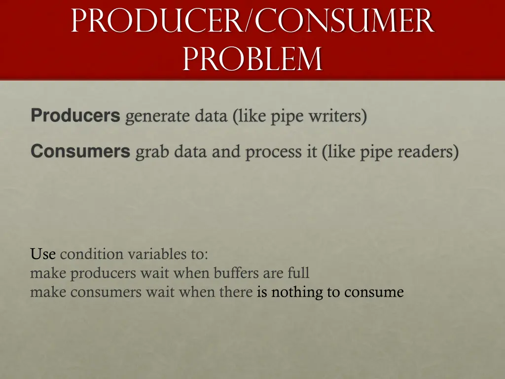 producer consumer problem