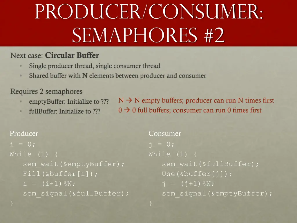 producer consumer semaphores 2