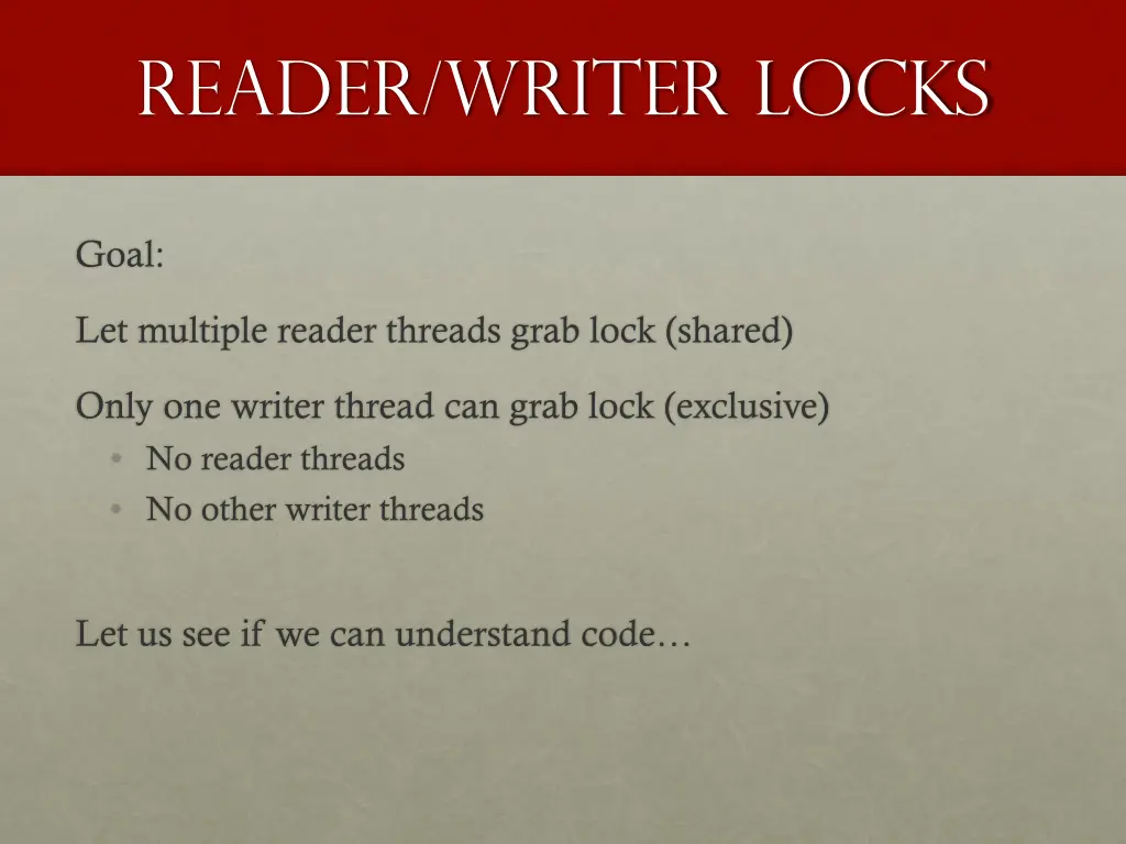 reader writer locks