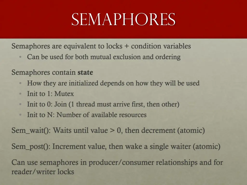 semaphores