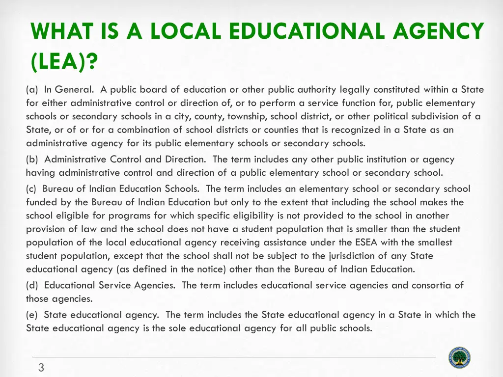 what is a local educational agency lea