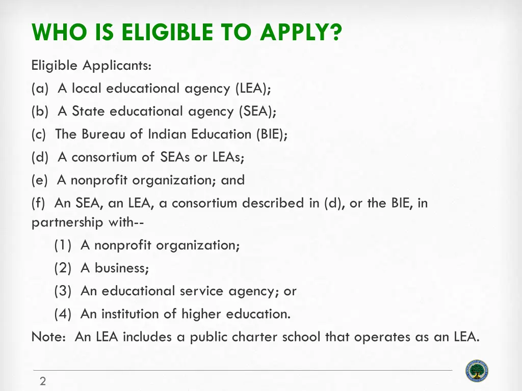 who is eligible to apply