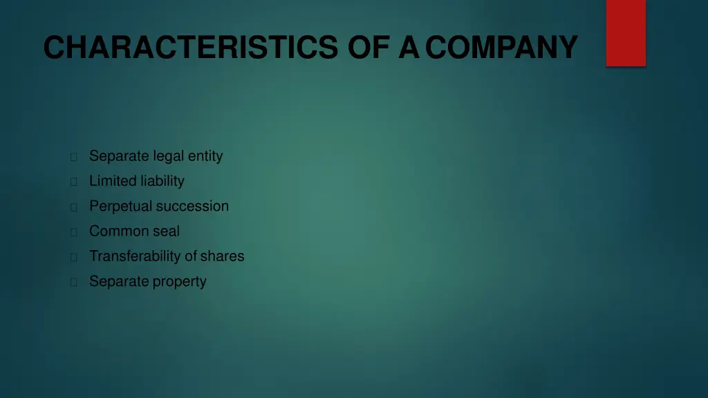 characteristics of acompany