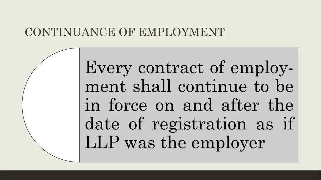 continuance of employment