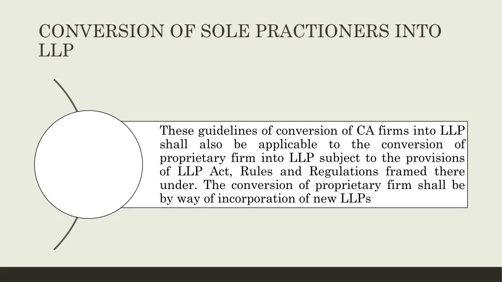 conversion of sole practioners into llp