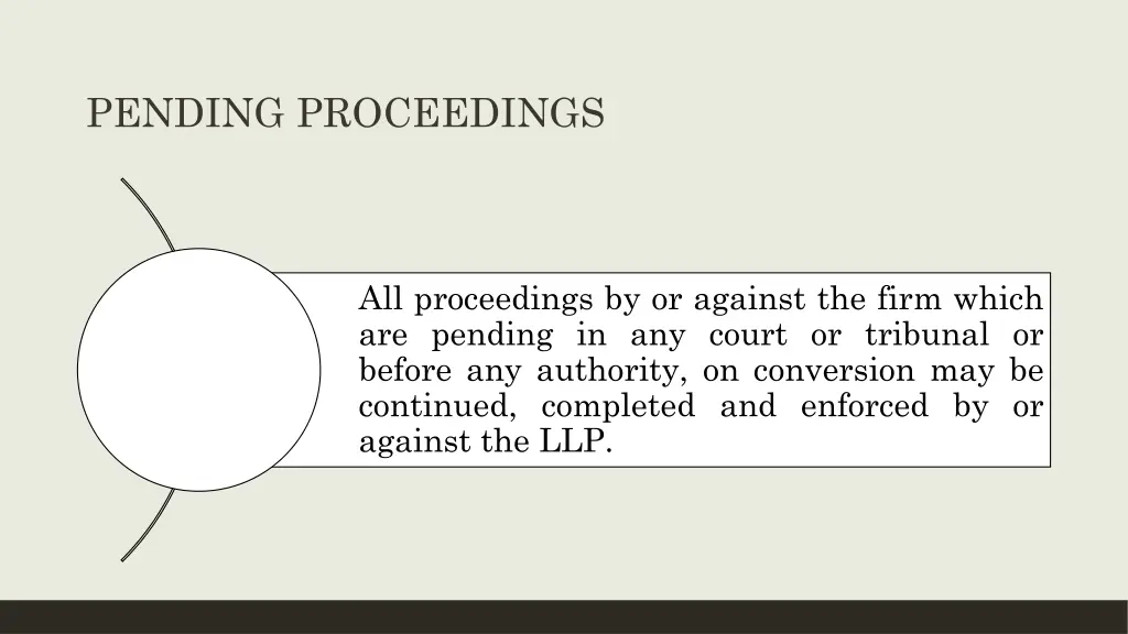 pending proceedings