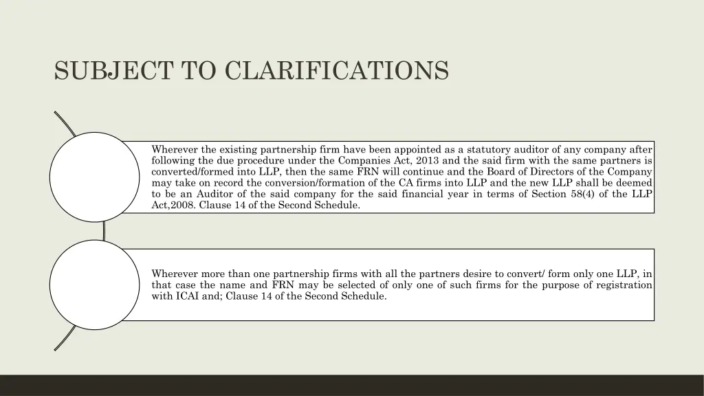 subject to clarifications