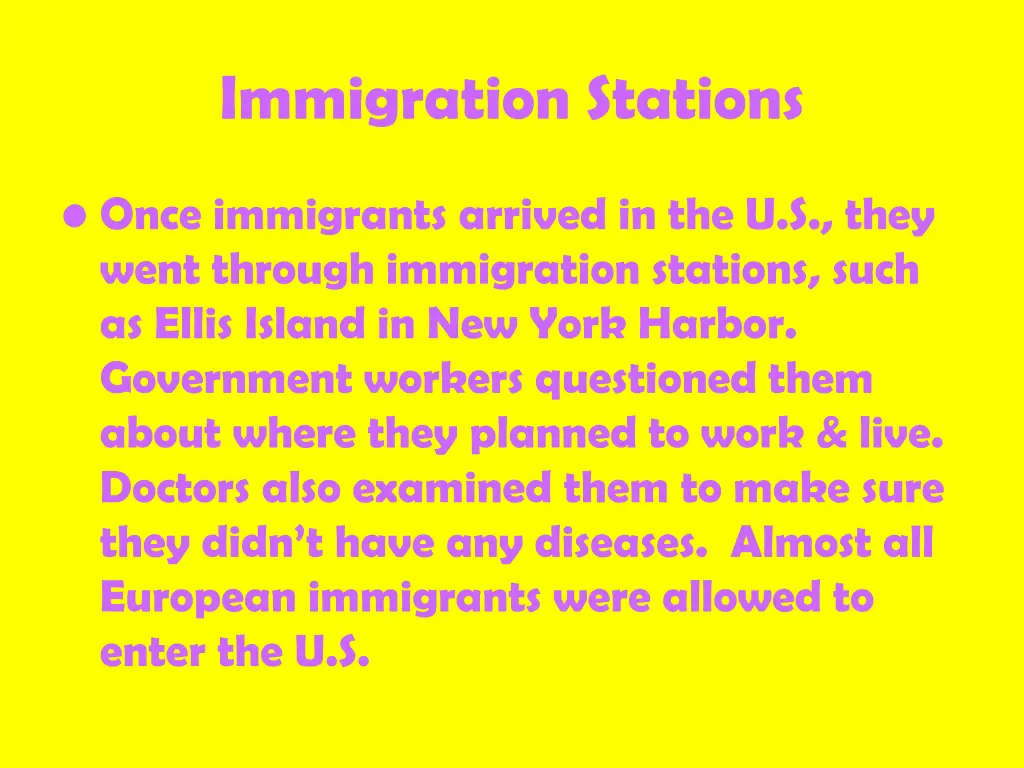 immigration stations