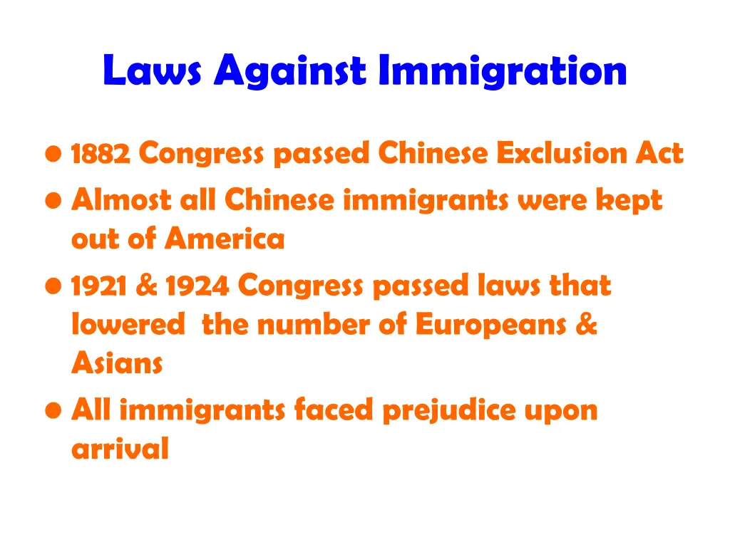 laws against immigration