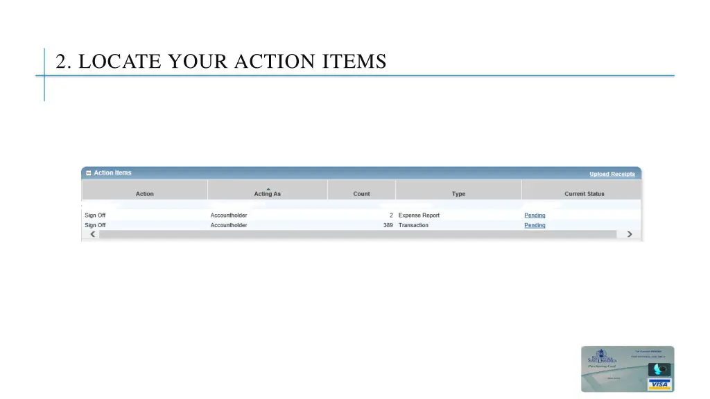 2 locate your action items
