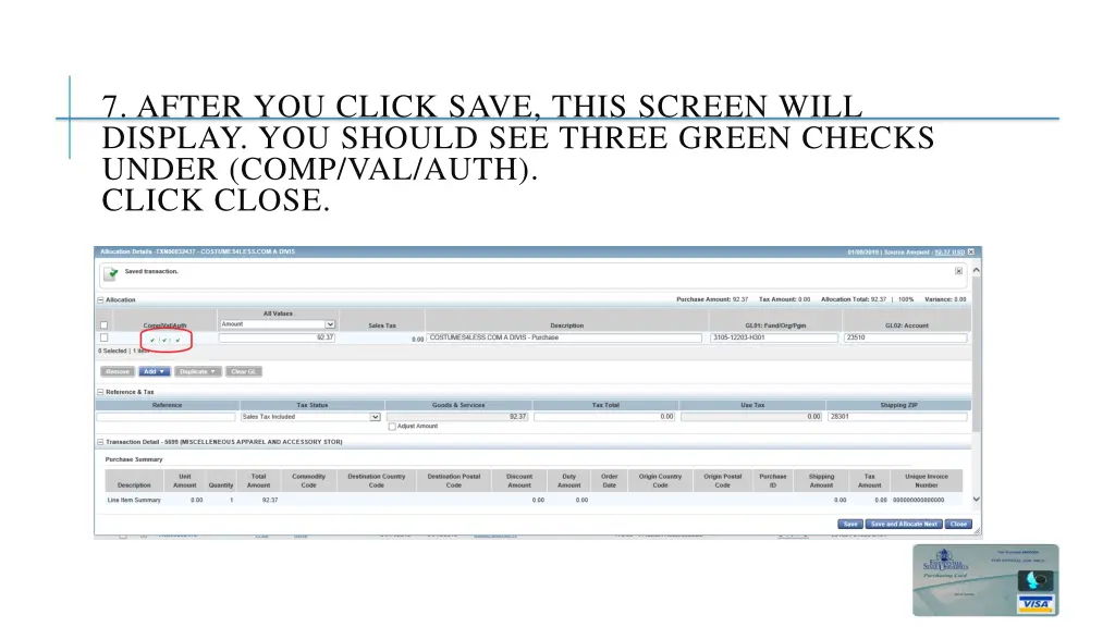 7 after you click save this screen will display