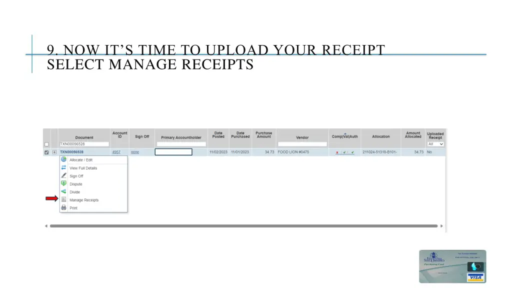 9 now it s time to upload your receipt select