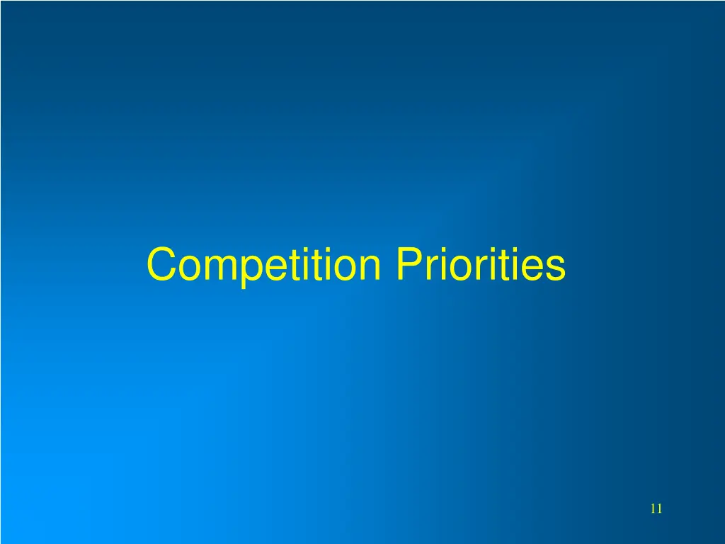 competition priorities