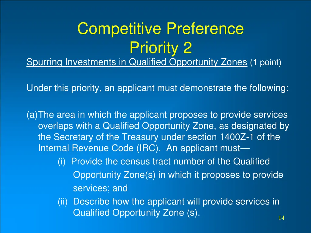competitive preference priority 2 spurring